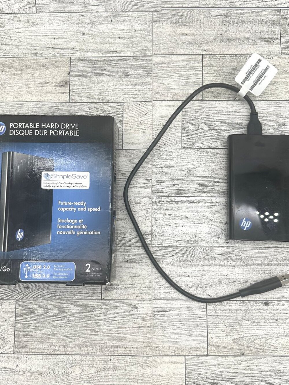HP 500GB USB 2.0/3.0 Portable External HD Model WDBACZ5000ABK-NESN, Black